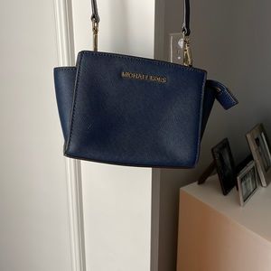 Michael Kors mini navy blue shoulder bag